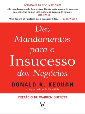 cover image of Dez mandamentos para o insucesso dos negócios